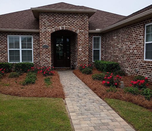 Pine straw ground cover installation